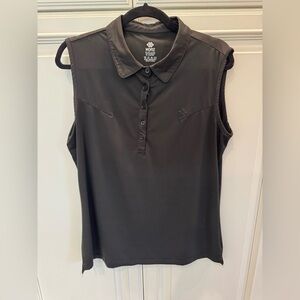 Ladies Black Sleeveless Polo Tank Top by Mofiz